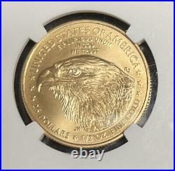 2021 NGC MS70 $25 Gold Eagle Portrait Type 2 EARLY RELEASES Blue Label 1/2 oz T