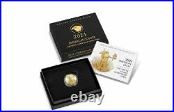 2021-W 1/10 Oz American Eagle One-Tenth Ounce Gold Proof Coin (21EEN) Type 2