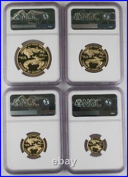 2021 W 1.85 Oz Gold American Eagle 4 Coin Proof Set NGC PF70 UC Type 1 -KEY DATE