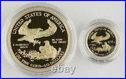 2021 W 1.85 Oz Gold American Eagle 4 Coin Proof Set Type 1 -KEY DATE +BOX & COA