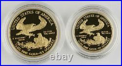 2021 W 1.85 Oz Gold American Eagle 4 Coin Proof Set Type 1 -KEY DATE +BOX & COA
