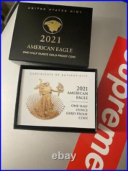 2021-W $25 1/2 oz. American Eagle ONE HALF Gold Proof Coin TYPE 2 = 21ECN =
