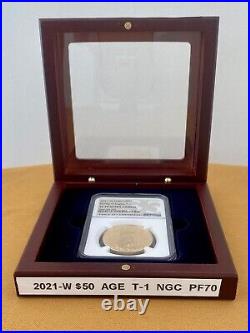 2021-W $50 1 oz Proof Gold NGC PF70 American Eagle Coin T-1 35th Anniversary