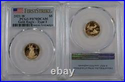 2021-W $5 1/10th oz. Type 1 Proof Gold Eagle PCGS PR70DCAM First Strike 42065216