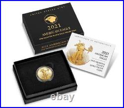2021-W American Eagle 1/4 Ounce Type 2 Gold Proof Coin (21EDN) In Hand