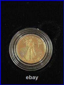 2021 W American Gold Eagle Proof Type 2, 1/10th ozt $5 in OGP, Box & COA