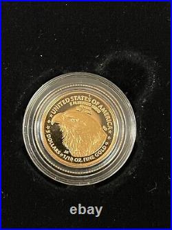 2021 W American Gold Eagle Proof Type 2, 1/10th ozt $5 in OGP, Box & COA