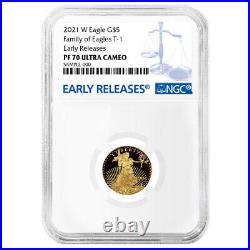 2021-W Proof $5 Type 1 American Gold Eagle 1/10 oz NGC PF70UC ER Blue Label