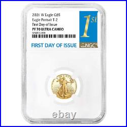 2021-W Proof $5 Type 2 American Gold Eagle 1/10 oz NGC PF70UC FDI First Label