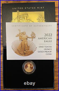 2022 1/10 oz American Gold Eagle Coin BU