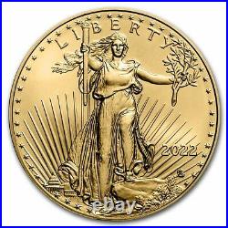 2022 1/4 oz American Gold Eagle Coin BU withU. S. Mint Box SKU#248085