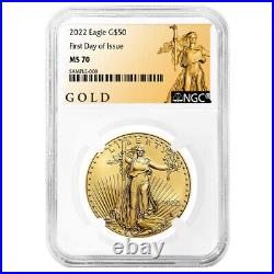 2022 $50 American Gold Eagle 1 oz NGC MS70 FDI ALS Label