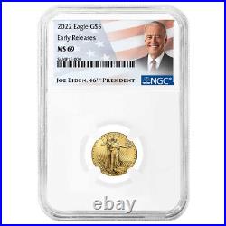 2022 $5 American Gold Eagle 1/10 oz NGC MS69 ER Biden Label