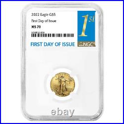 2022 $5 American Gold Eagle 1/10 oz NGC MS70 FDI First Label