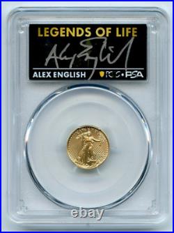 2022 $5 American Gold Eagle 1/10 oz PCGS MS70 1st day of issue Alex English