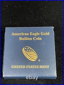 2022 US Mint American Eagle 1/10ozt. Gold $5 Uncirculated OGP & COA