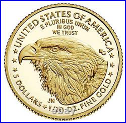 2022 W $5 1/10th oz Gold American Eagle Proof OGP with the COA IN STOCK