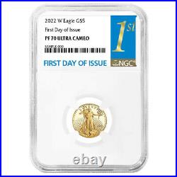 2022-W Proof $5 American Gold Eagle 1/10 oz NGC PF70UC FDI First Label