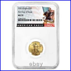 2023 $5 American Gold Eagle 1/10 oz NGC MS70 FDI Black Label
