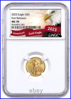 2023 $5 American Gold Eagle 1/10 oz NGC MS70 FR Eagle Label