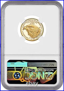 2023-W $10 Quarter Ounce Gold Eagle FDI NGC PF70 Ultra Cameo Ron Harrigal Signed