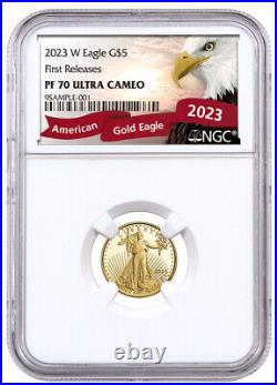2023-W $5 1/10oz American Gold Eagle NGC PF70 FR Eagle Label
