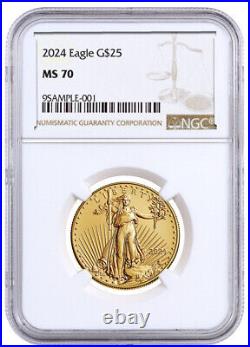 2024 $25 1/2-oz American Gold Eagle NGC MS70 Brown Label PRESALE