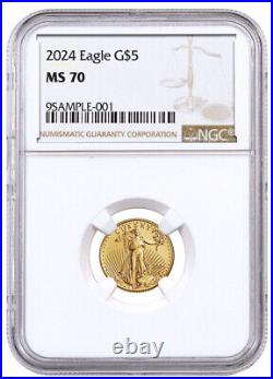 2024 $5 1/10-oz American Gold Eagle NGC MS70 PRESALE