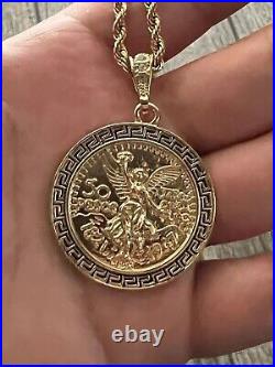 20mm American Eagle Coin Mounted Without Chain Pendant 14k Yellow Gold Plated