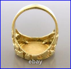 22K 1/10 oz AMERICAN EAGLE GOLD COIN 14K YELLOW GOLD MEN'S NUGGET RING HEAVY