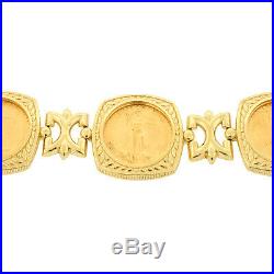 22K Gold 5 Coin American Eagle Liberty 14K Bracelet Estate Mens Ladies Vintage