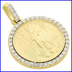 22K Gold American Eagle Liberty Coin 1/2 oz. Diamond Mounting Pendant 2.25 CT