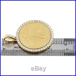 22K Gold American Eagle Liberty Coin 1 Oz. Real Diamond Mounting Pendant 2.85 CT