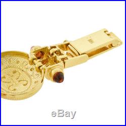 22K Gold Coin American Eagle 14K Bracelet Estate Diamond Bullet Link Mens Ladies