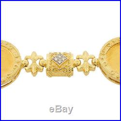 22K Gold Coin American Eagle 14K Bracelet Estate Diamond Etruscan Mens Ladies