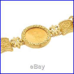 22K Gold Coin American Eagle 14K Bracelet Estate Ladies Etruscan Fancy Women's
