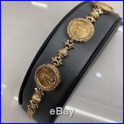 22K Gold Coin American Eagle 14K Bracelet Estate Vintage Mens Ladies Liberty