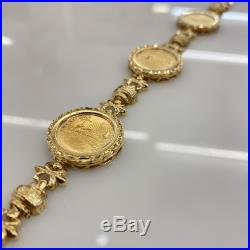 22K Gold Coin American Eagle 14K Bracelet Estate Vintage Mens Ladies Liberty