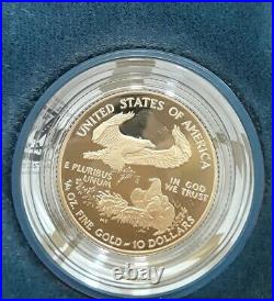 25oz 999 West Point Gold American Eagle Proof $10 Coin With Org Box Papers 2004