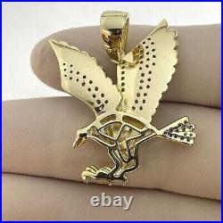 2.0Ct Round Cut Created Diamond Eagle Men's Charm Pendant 14K Yellow Gold Plated
