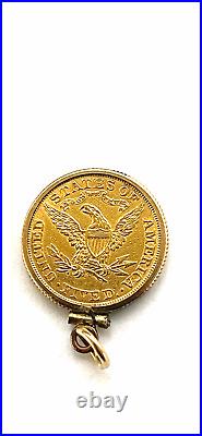 $3500 1880 Liberty Gold Half Eagle $5 Coin Rare Gold Coin Pendant