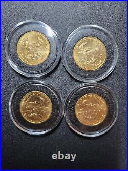 (4) 1999 1/4 Oz Gold American Eagle $10 Bullion Gold Coin BU UNC withAirtites