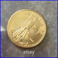 $5 1/10th oz American Eagle Gold Coin Tiny Gold Coin Beautiful 2013 Free Ship