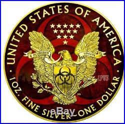 ARMAGEDDON OUTBREAK EAGLES 2017 1 Oz American Eagle Coin and 24K Gold Gilded