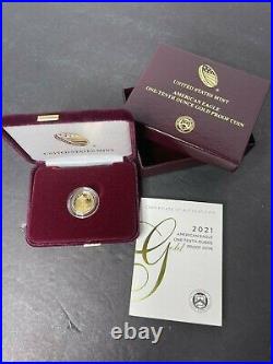 American Eagle 2021 One-Tenth Ounce Gold Proof Coin $5 West Point- In Hand 21EE