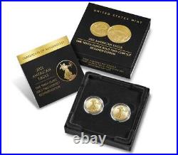 American Eagle 2021 One Tenth Ounce Gold Two Coin Set Designer Edition
