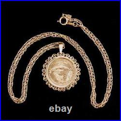 American Eagle Without Stone Bezel Set Charm Pendant With 14K Yellow Gold Plated
