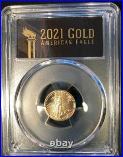 American Gold Proof Eagle Coin Type 2 2021 PCGS MS 70 First Strike $ 5 BK Label