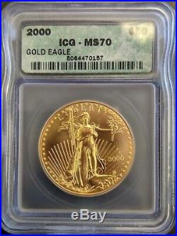 American Liberty Gold Eagle 1 Oz 50 Dollars 2000 Ms70