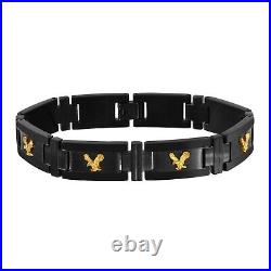 American eagle GOLD SERIES III St Steel bracelet With Black 0.51ctw Diamond St2220